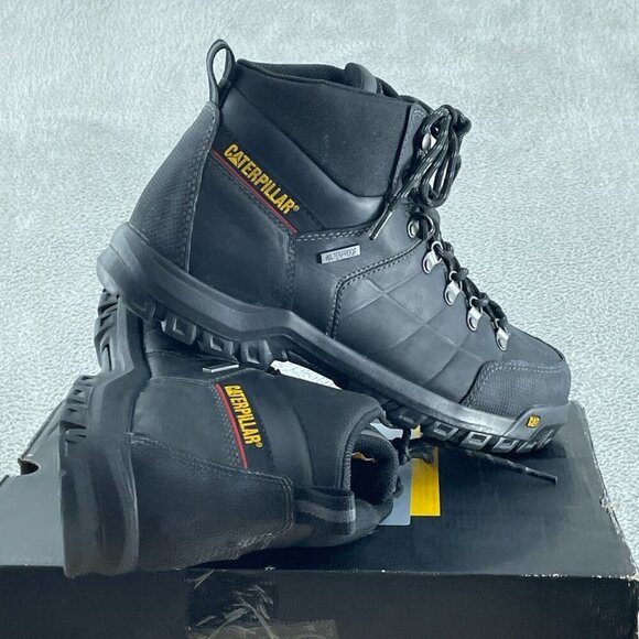 Cat Footwear Men's Waterproof Soft Toe Work Boot, Black, 12 Wide NWB S137 - Picture 4 of 10
